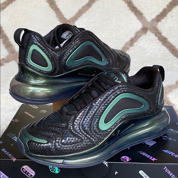 NIKE AIR MAX 720 Black/Black-Metallic Silver Men’s - Picture 12 of 16